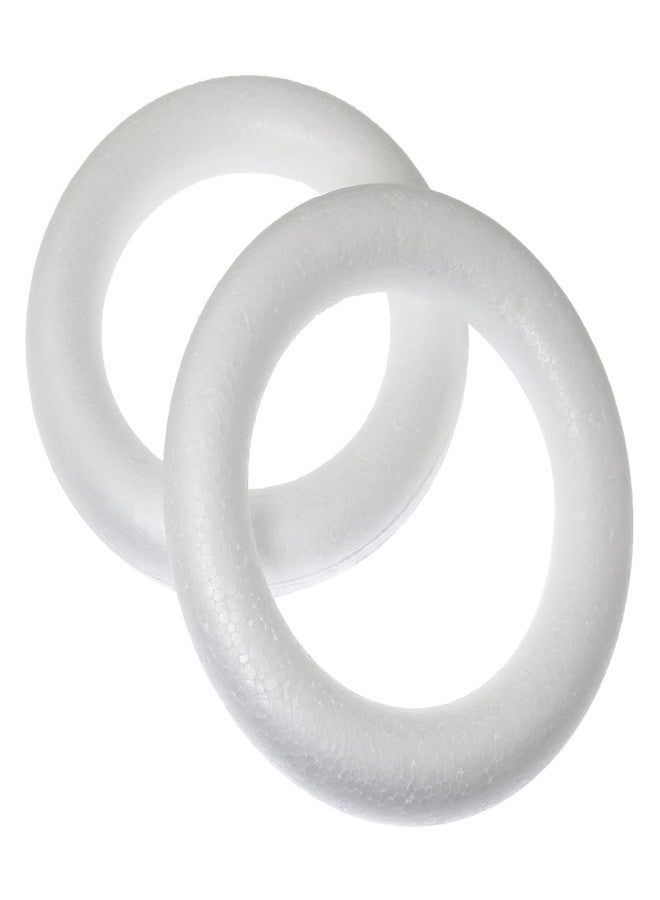 RLECS 4pcs 6.7 Inch Foam Wreath Forms for Crafts White Circles for Christmas Decorations Wreath Shaped Foam Ring - Image 2